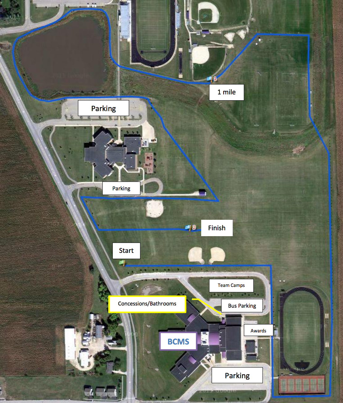 Belvidere Central Invite Course Map